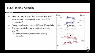 [Networking4, Video 7] TLS Goals - Preventing Replay Attacks