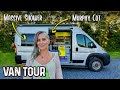She Turned to VAN LIFE After SUDDEN  Life Changing Events - Tour a Full Size Van Camper Conversion