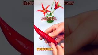 Amazing Red Chili Turned into a Grass Flower! 🌶️🌱 #shorts #grassflower #chiliart #satisfying