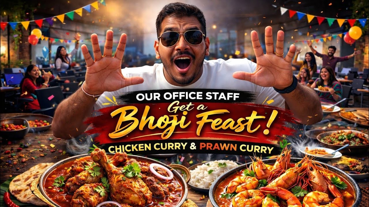 Ama Office Re Bhoji Feast 😍 Chicken & Prawn Curry | Office Bhoji Feast 2026 #ytshorts #yt #office