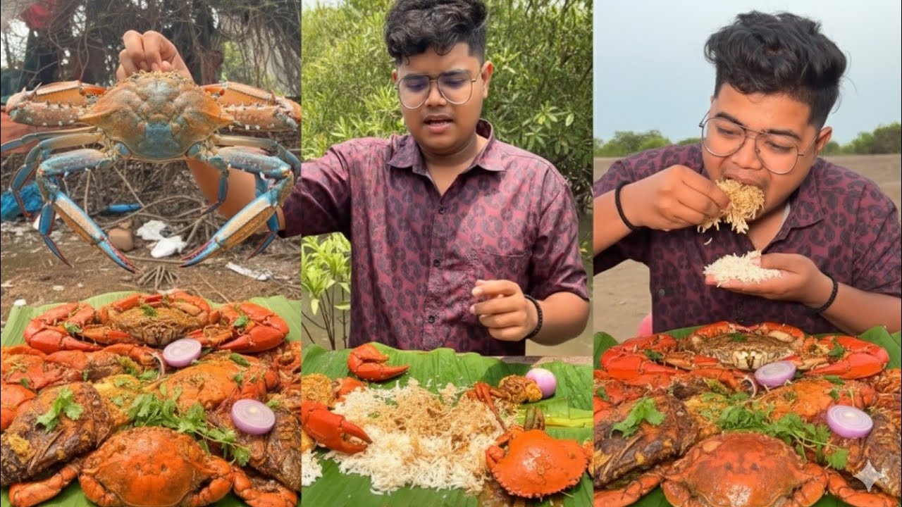 Samundar ke talab mein se bahut badebade kekde pakad kar jabardast location per khana Banakar khaya✅