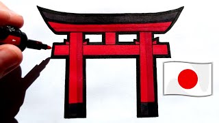 Comment dessiner un Torii Japonais ! (Arche Japonaise)
