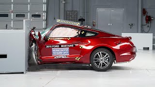 2016 Ford Mustang driver-side small overlap IIHS crash test 2016 Ford Mustang driver-side small overlap IIHS crash test