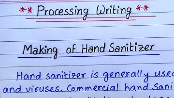 Processing Writing on Hand Sanitizer | English Process Writing  @letswriteinenglish