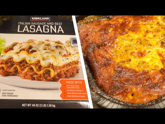 Costco Kirkland Italian Sausage & Beef Lasagna Taste Test  [ASMR] -  YouTube