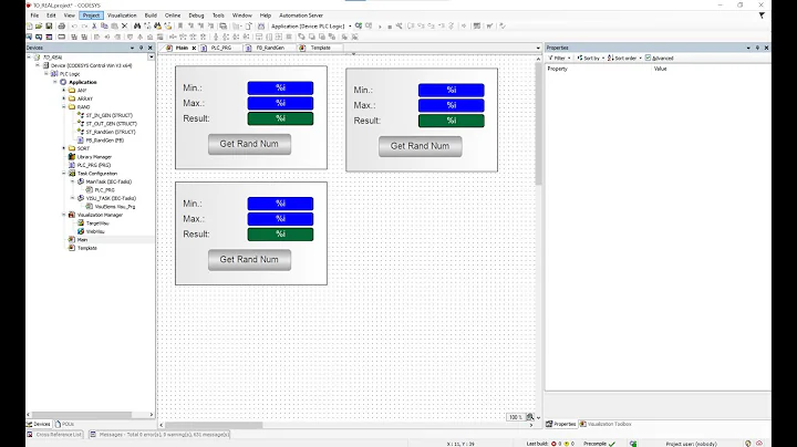 Learn CODESYS Random Number Generator and Visu Templates