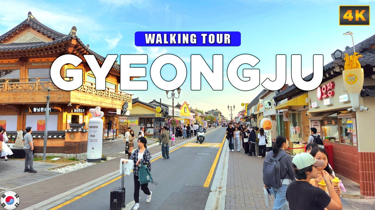 Кёнджу, Корея — древняя столица 1000-летнего королевства, пешеходная экскурсия в формате 4K