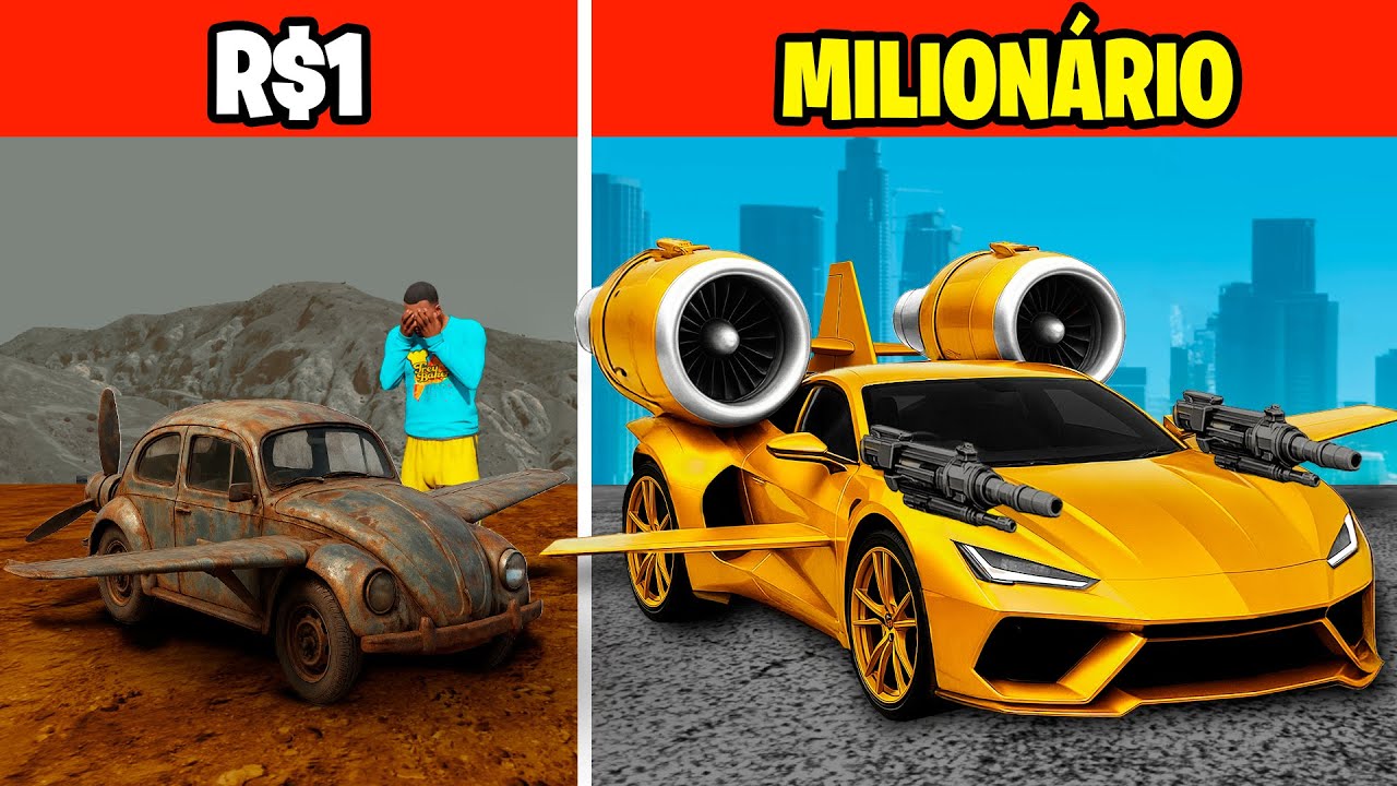ЛЕТАЮЩАЯ МАШИНА от 1 R$ до МИЛЛИОНЕРА в GTA 5!