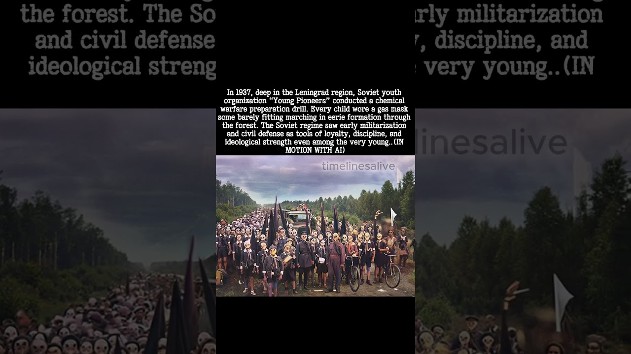 Colorized 1930s Footage – Soviet Children in Gas Mask Drill, Leningrad 1937