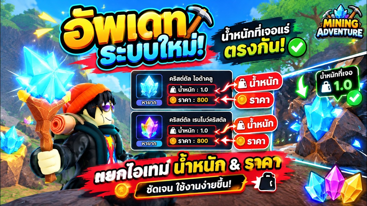 อัพเดทระบบขุดแร่อีกแล้ว