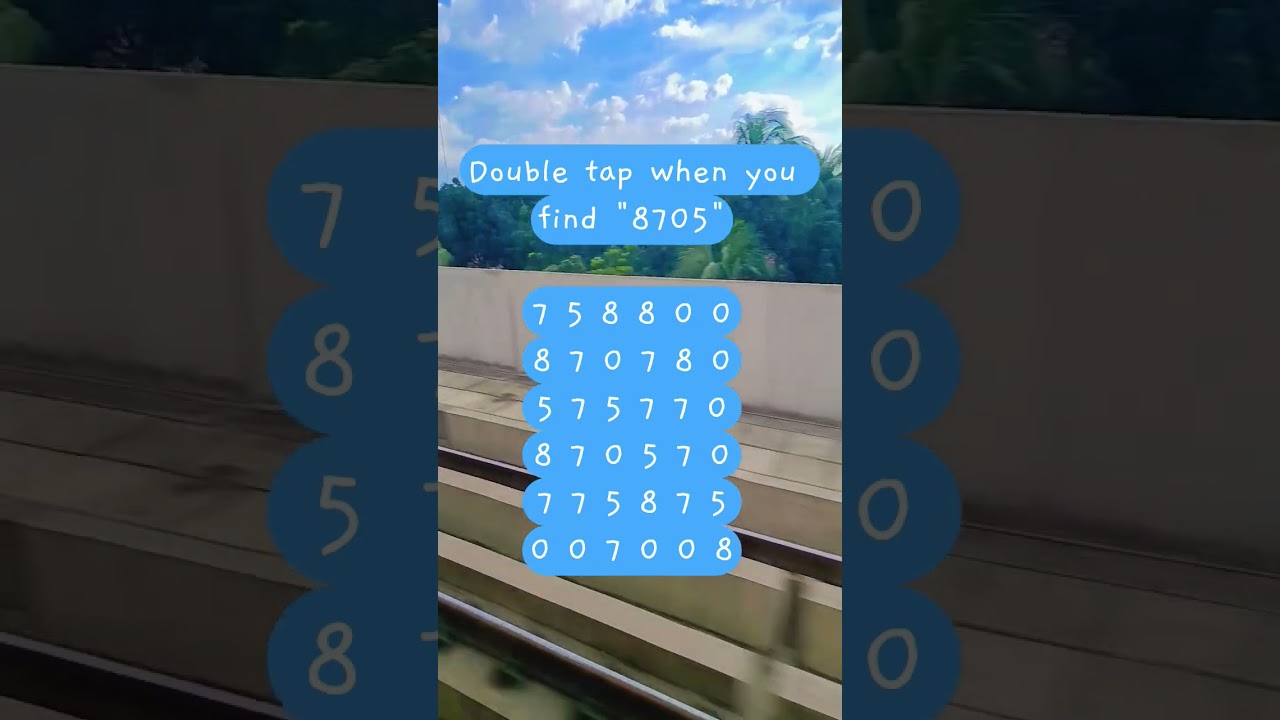 Observation Visual Test: 5 Seconds For You To Spot:8705. Try Your