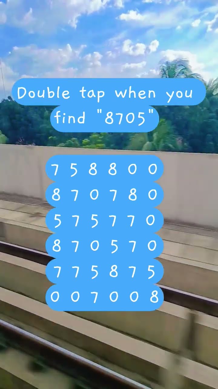 Observation Visual Test: 5 Seconds For You To Spot:8705. Try Your