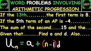 WORD PROBLEMS INVOLVING ARITHMETIC PROGRESSION                        (The best and easy way)