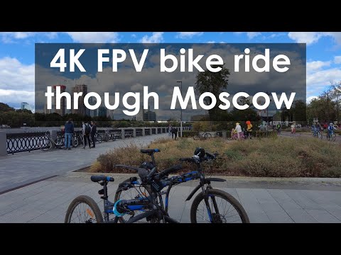FPV 4K Autumn bicycle festival in Moscow, Russia