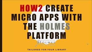 How to Create Your Own Micro Apps for Your Library screenshot 1