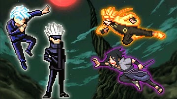 Gojo(Revealed) & Gojo V7 VS Naruto(All Form) & Sasuke Rinnegan(Om Hy) in Jump Force Mugen