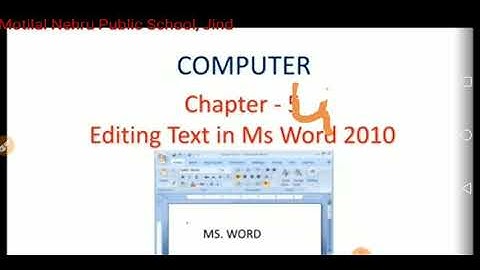 Class-4th Computer Chapter-4(Editing in Ms Word) Part-1