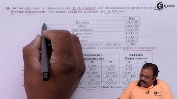 Primary Distribution No of Light Points - Overheads - Cost Accounting