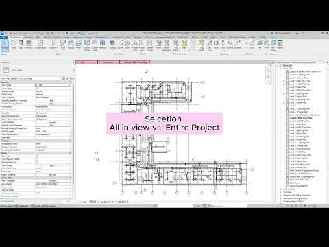 How to select Elements in a View vs. the Entire Project in Revit