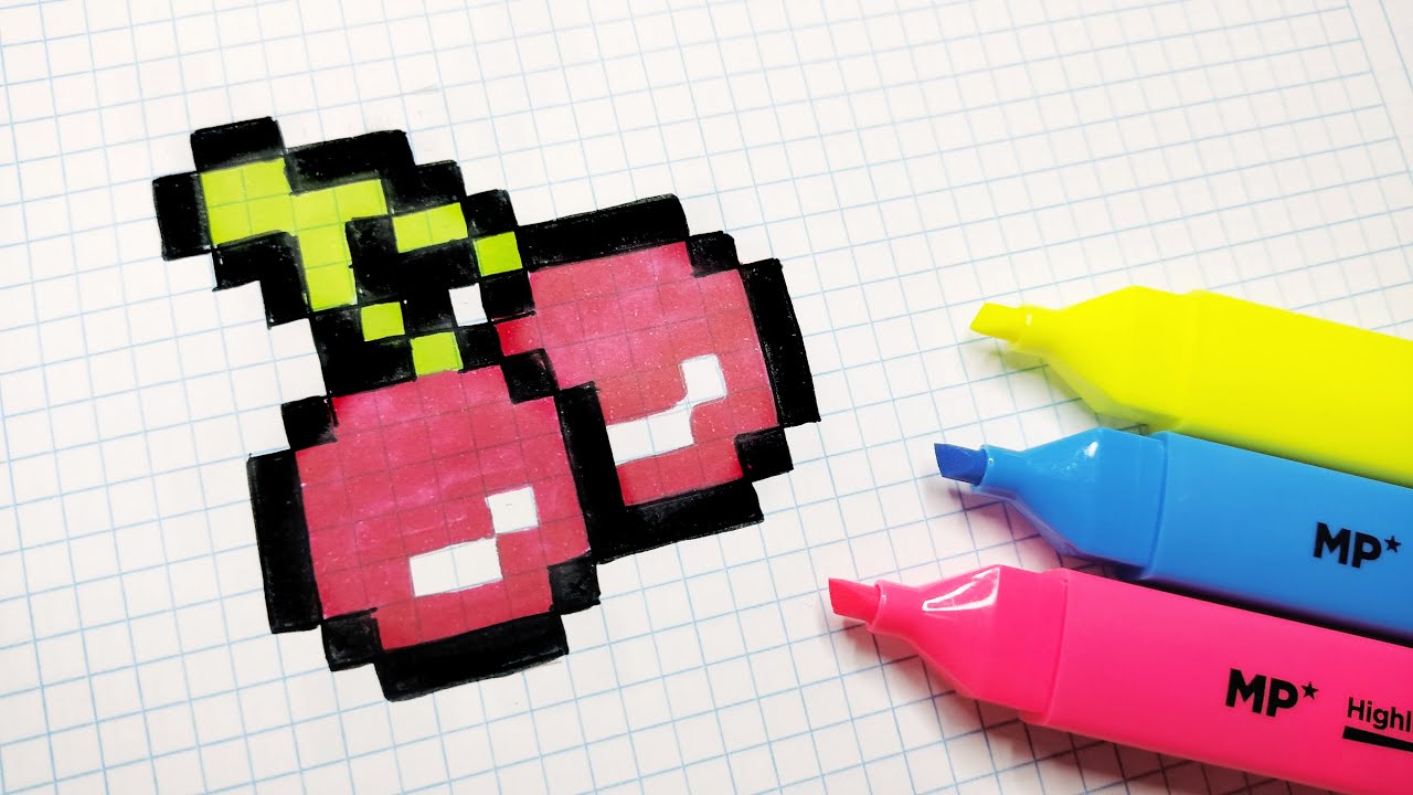 Pixel Handmade Things Handmade Pixel Art - How to draw cherries #pixelart - YouTube