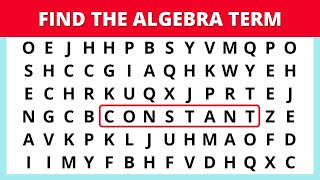Find The Algebra Term | Words Game | Word Search Game - Algebra terminology, Word Search Puzzles screenshot 1