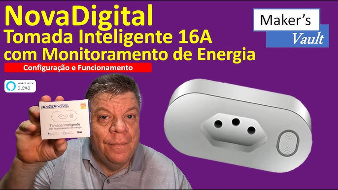 Tomacorriente Novadigital Tomada Inteligente Wi-Fi 20A Tomada Inteligente  Wifi 20A 110V 200V Bivolt Com Medidor Consumo Alexa Google A con 1 tomas  color blanco