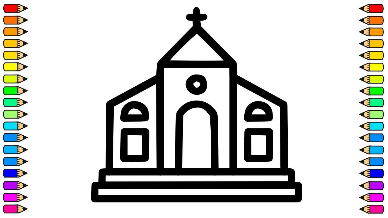 Cómo dibujar una IGLESIA / Dibujo de IGLESIA paso a paso / Dibujos para ...