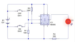 Touch On Off Sensor Switch Circuit Using 555 Timer IC