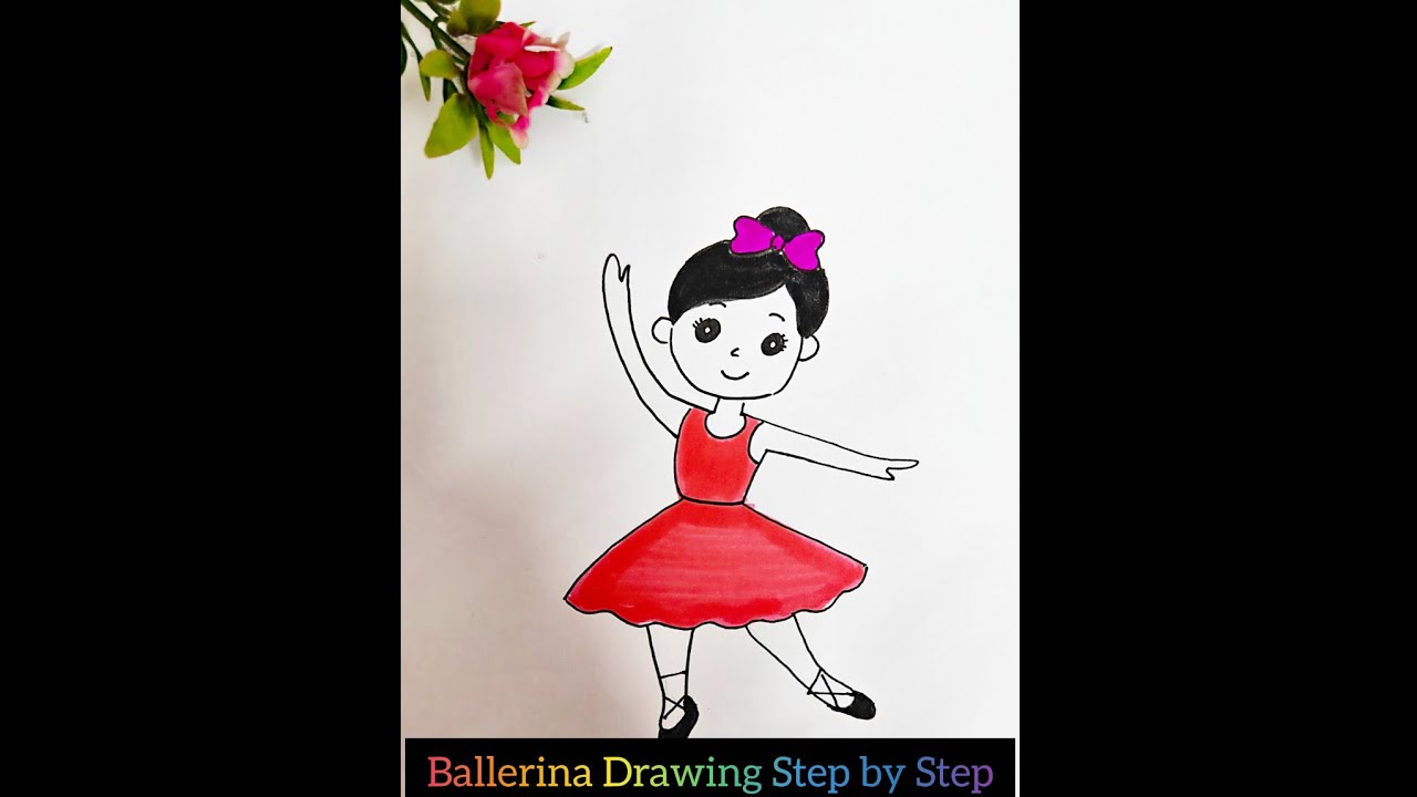Cute Ballerina Drawing Tutorial for Beginners | Easy Ballet Dancer Sketch