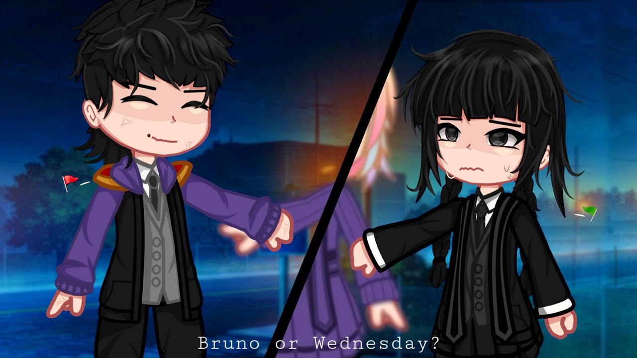 Wednesday or Bruno? Red flag or green flag trend ~ Wenclair ~ [Wednesday] Gacha| Not og |Gacha Esana