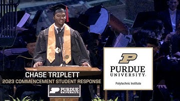 Chase Triplett presents student response at Spring 2023 Commencement – Purdue Polytechnic