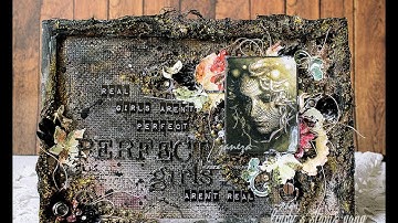 Mixed Media Canvas Tutorial // Микс-медийный холст // Мастер-класс