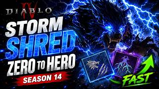 The BEST STORM SHRED Leveling Build Season 14 - Diablo 4
