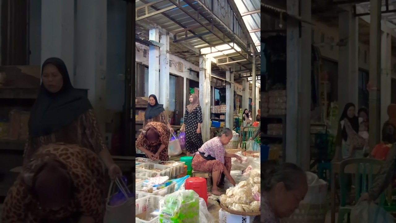Walk inside the Babalan Traditional market Central Java Province 