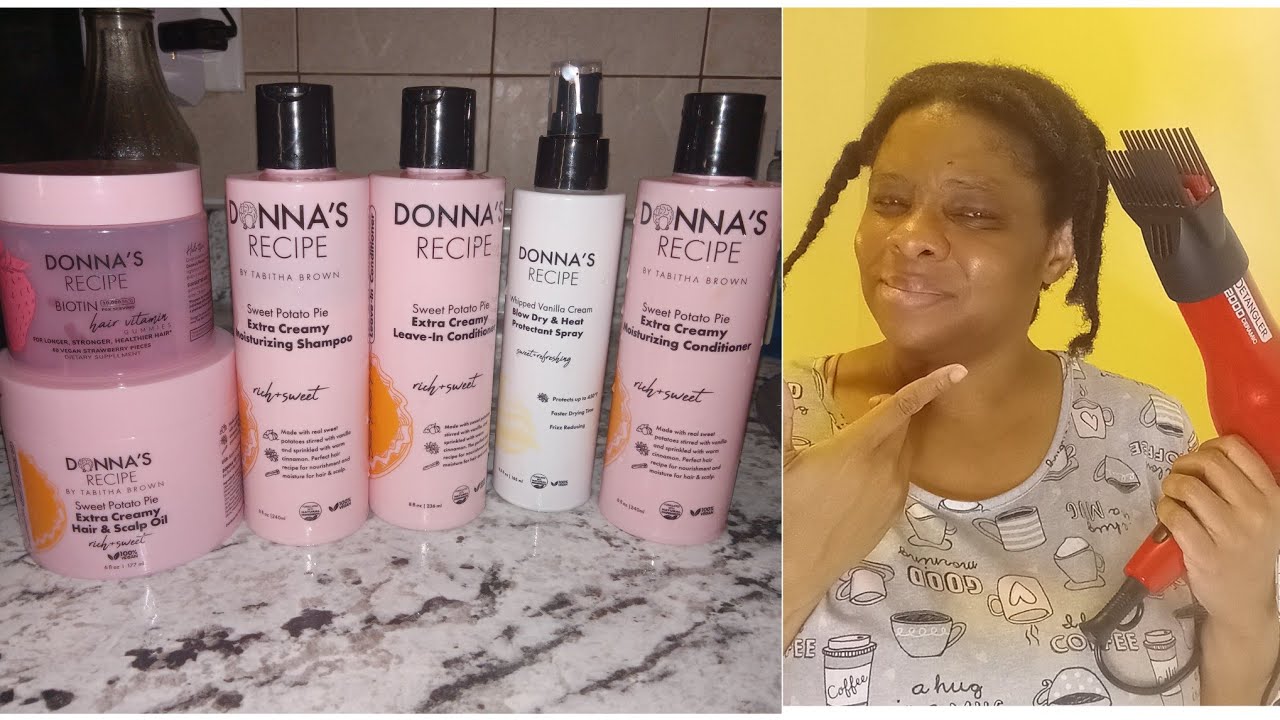 Pt2 Trying The Sweet Potato Pie Hair Products By: #TabithaBrown ; My Blow Dryer Stop Working 7/19/25