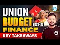 Union Budget 2026 - 27 | Finance Takeaways | RBI Grade B 2026