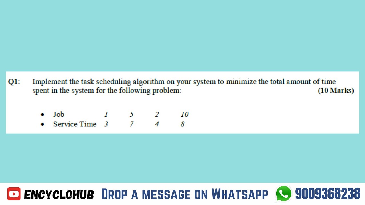 MCA NEW Implement the task scheduling algorithm on your system to ...