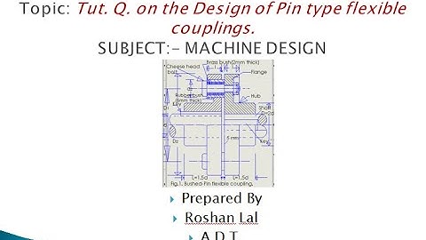 ME308 Tut Q on the Design of pin type flexible coupling Roshan Lal ADT GPC Ajmer