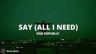 One Republic - Stay (All I Need) (Lyrics)