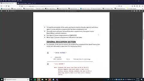 Degree Audit Directions