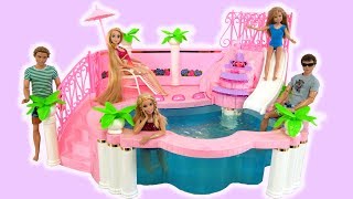 Barbie Doll Pink Swimmung Pool boneca Barbie Piscina rosa boneka Barbie Kolam renang merah muda screenshot 3