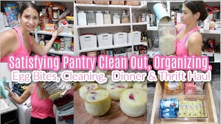 Satisfying Pantry Clean Out, Organizing, Egg Bites, Cleaning, Dinner, & Thrift Haul! Around The Hou