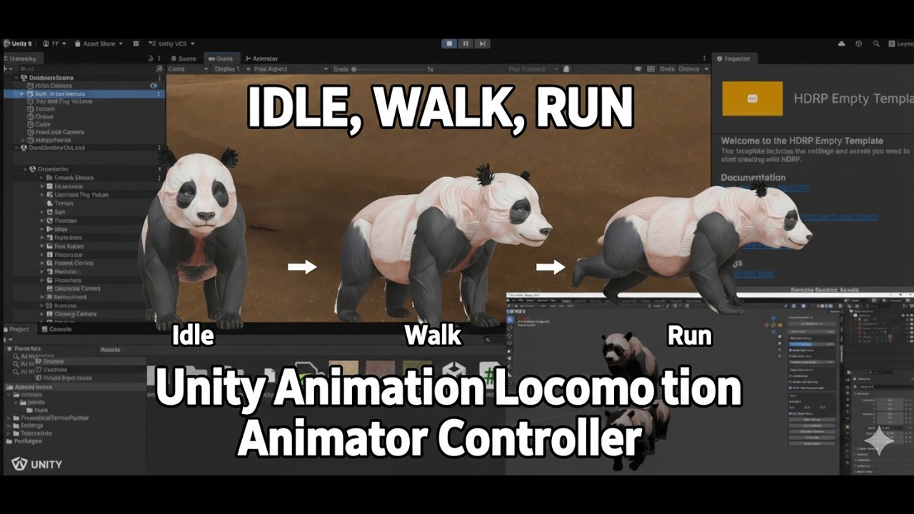 Idle, Walk, Run Unity Animation Locomotion Animator Controller - YouTube