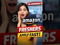 😍 Dream Job Alert! 😱 Amazon Hiring Freshers 2026 | No Experience Needed | Apply FAST! #amazonjobs
