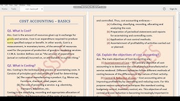 DELHI UNIVERSITY DU SOL Cost Accounting B.com/B.com(h)/BBA  What is cost? chapter 1- Basics part 1