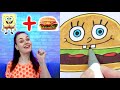 How to Draw SpongeBob burger vs Ice cream vs Pizza