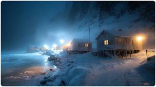 Wintered Rest: Fierce Blizzard Winds Howling Across a Frozen Arctic Fjord | Windy ASMR