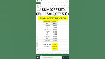 #sum + #offset function in #excel #exceltips #ytshorts #trending #excelshorts #microsoftoffice #ai