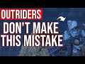 Outriders Tips: Why Raising Your World Tier is a Mistake