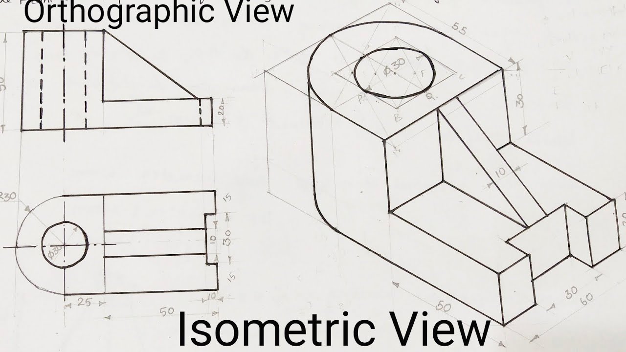 Engineering Drawing Isometric - YouTube